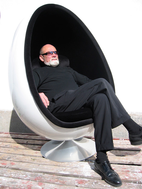 Henrik Thor-Larsen sat in his Ovalia Egg Chair