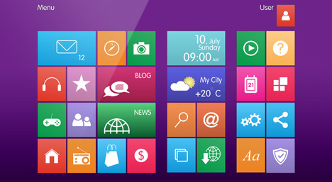 Image showing Windows 8 tiles – courtesy of Shutterstock
