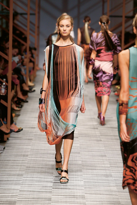 Missoni catwalk at Milan Fashion Week 2014 featuring Bolon flooring