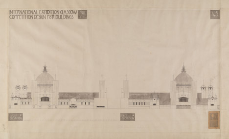 Glasgow International Exhibition competition design by Charles Rennie Mackintosh