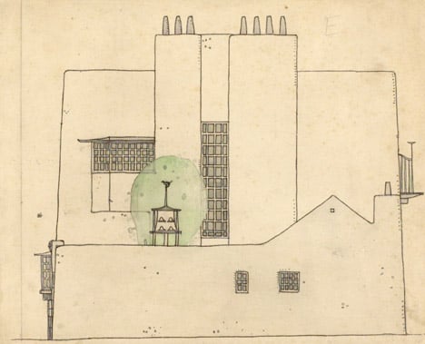 Artist's house and studio in the country by Charles Rennie Mackintosh