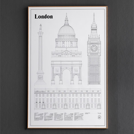 London Landmarks and Elevations posters by Studio Esinam