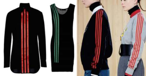 Adidas and Marc Jacobs garments