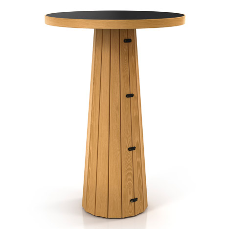 Container Table Bodhi 10030 Natural Oak Linoak Nero Top by Marcel Wanders