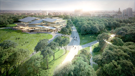New National Gallery and Ludwig Museum in Budapest proposal by Sanaa