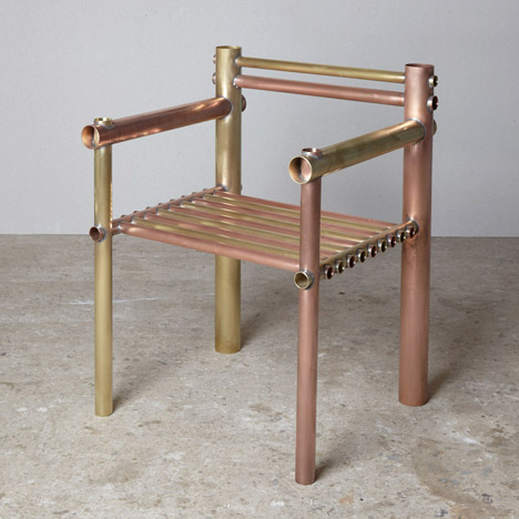 Metalware Copper/Brass Armchair by Max Lamb