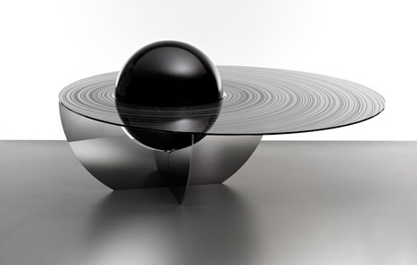 Boullee Table Black Sphere by Brooksbank & Collins