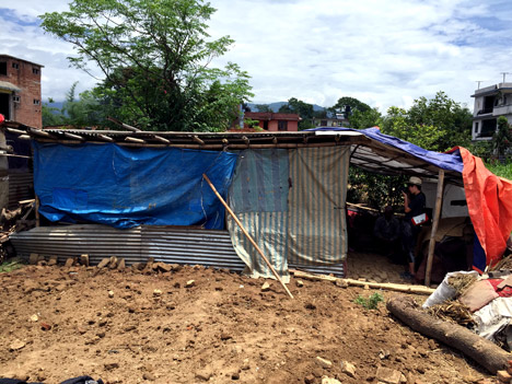 Temporary shelter for Nepal earthquake victims by Charles Lai and Takehiko Suzuki