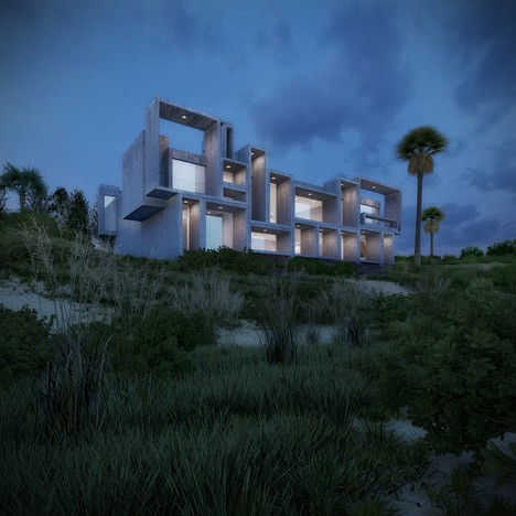 Paul Rudolph Milam Residence renders by Dan Huh