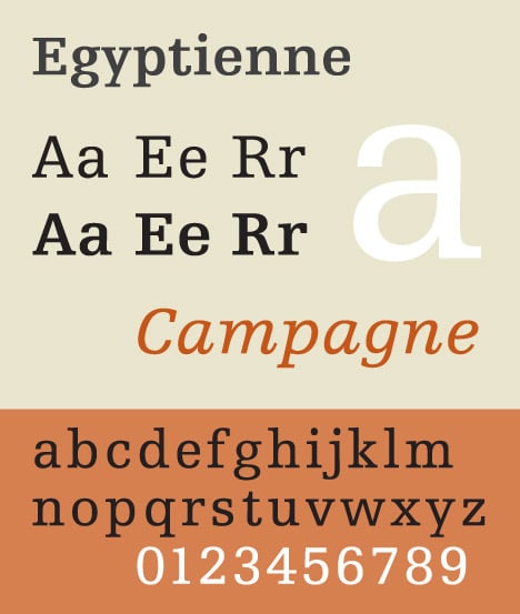 Adrian Frutiger's Egyptienne typeface