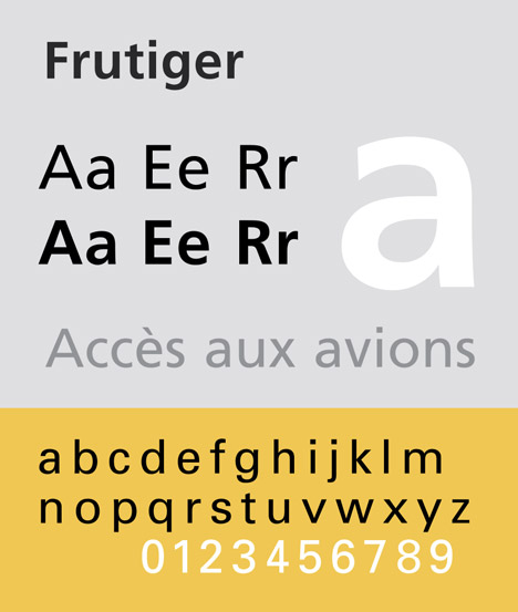 Adrian Frutiger's Frutiger typeface