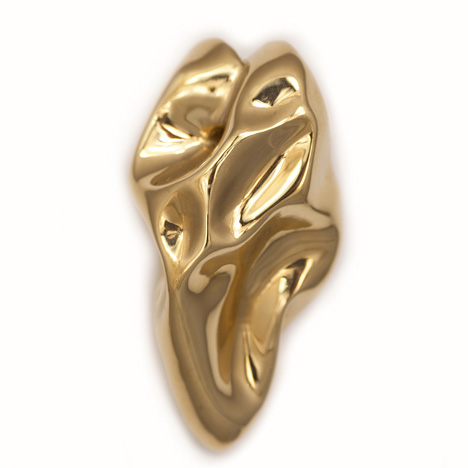 Heartbeat 3D-printed gold pendant by Lionel T Dean, manufactured by Cooksongold
