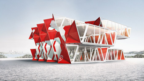 Studio Dror's proposal for a travelling pavilion for Puma 