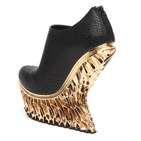 United Nude Francis Bitonti Mutatio Collection 3D printed gold plated shoe
