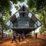 Earthquake-resistant school in Thailand raised up on stilts by Vin Varavarn Architects