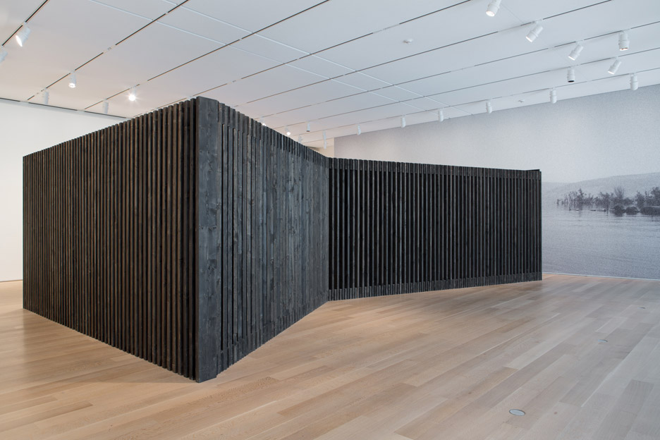Installation shot of the David Adjaye retrospective at the Institute of Chicago