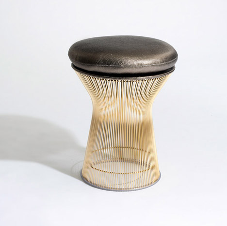 Platner and Bertoia in gold for Knoll