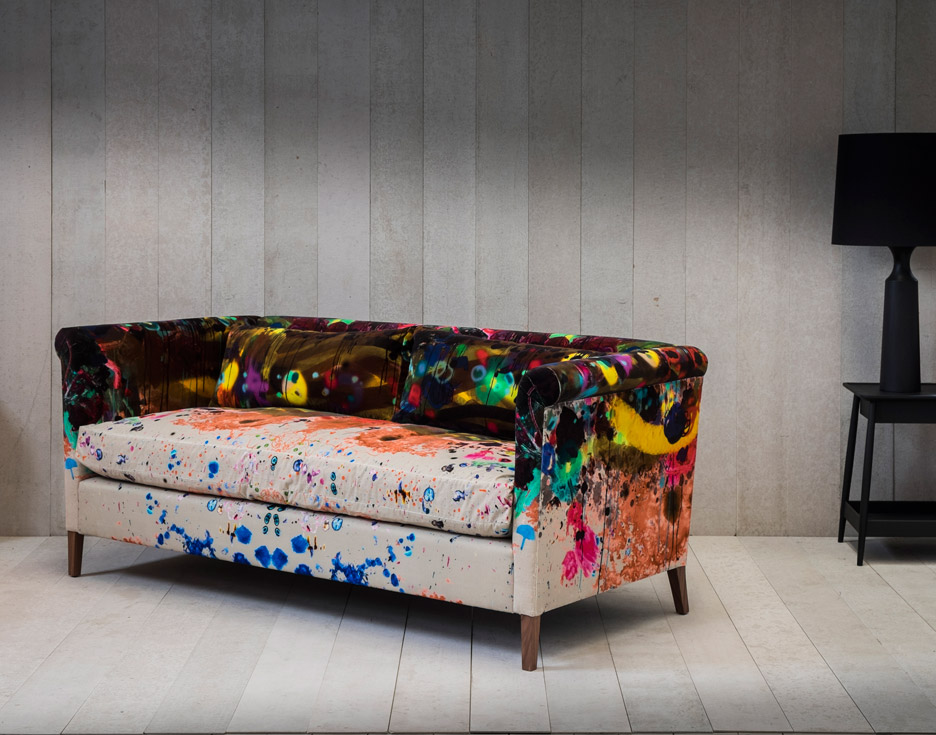 Timorous Beasties Graffito Velvet on Noelle sofa by Pinch Design