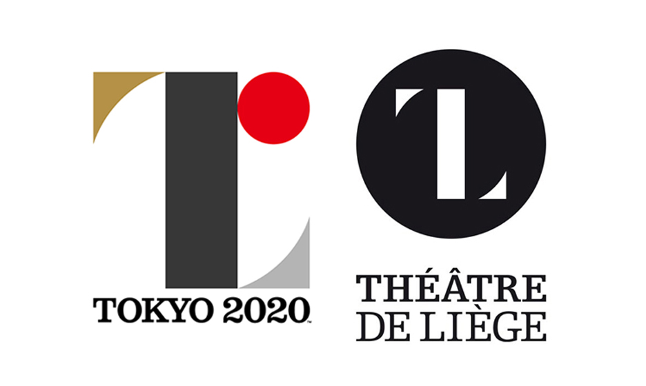 Tokyo 2020 Olympics logo next to Theatre De Liege logo by Olivier Debie