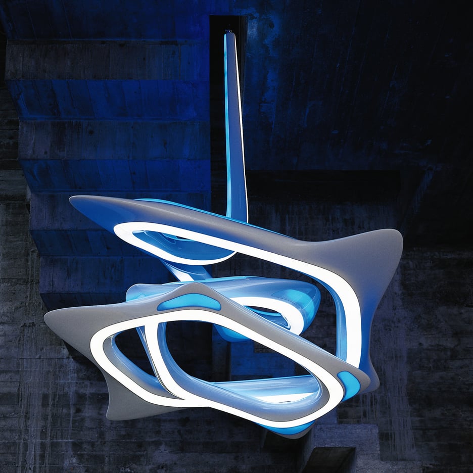 VorteXX hanging light by architects Zaha Hadid and Patrick Schumacher was the auction's top lighting sale