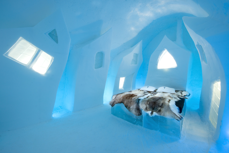 Ice hotel interiors feature