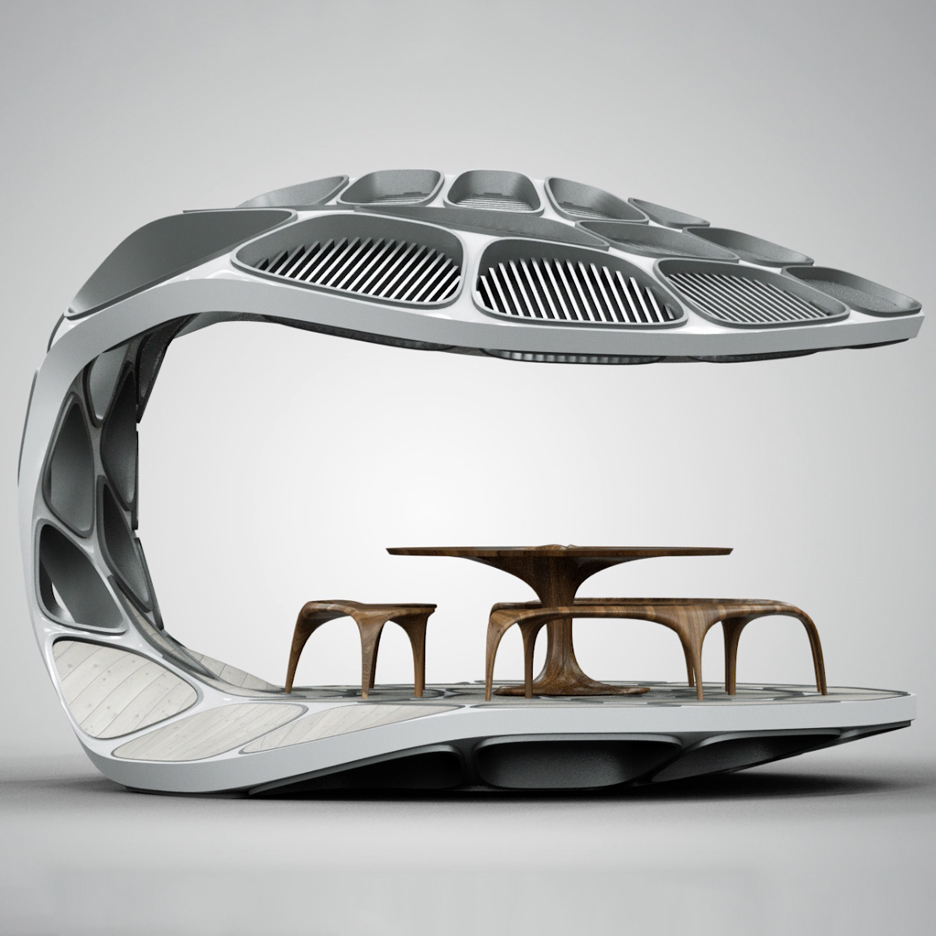 Dining pavilion by Zaha Hadid and Patrik Schumacher at Design Miami 2015