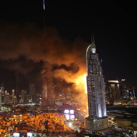 Huge fire breaks out at Atkins-designed Dubai skyscraper