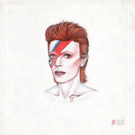 David Bowie illustration by Helen Green