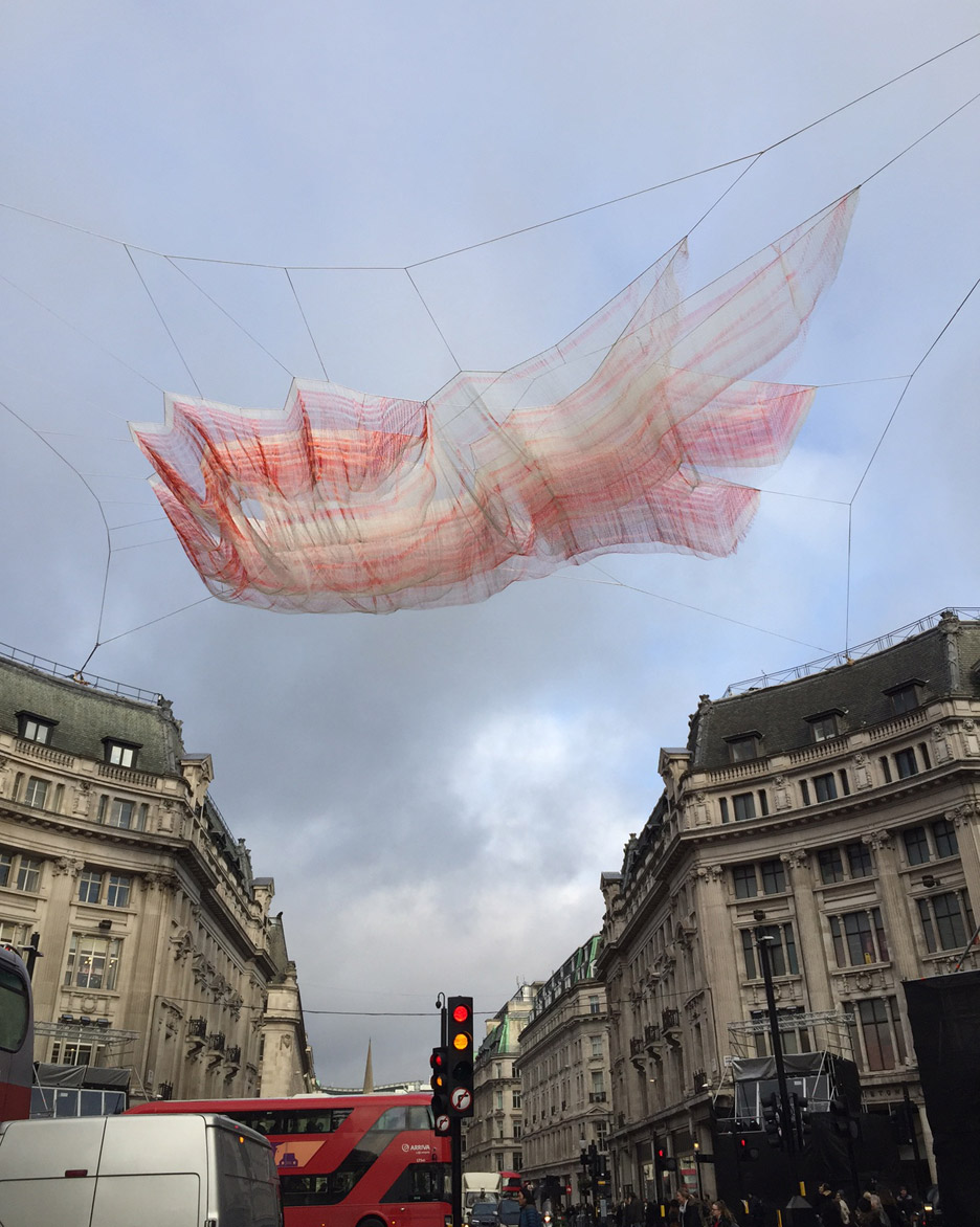 Janet Echelman installation for Lumiere London
