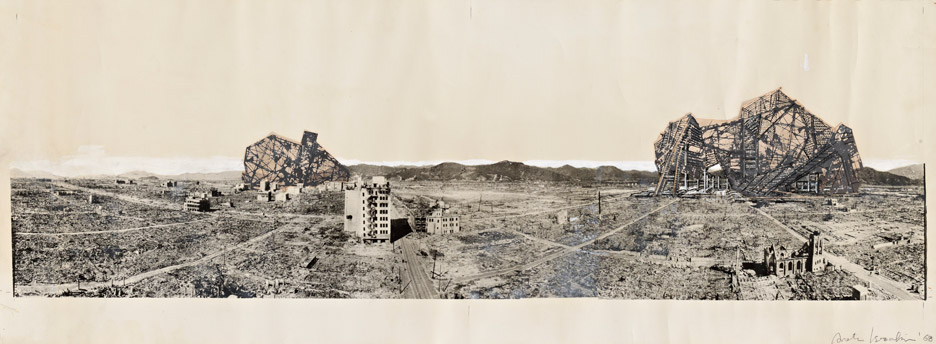 A photomural from Arata Isozaki's project Re-ruined Hiroshima