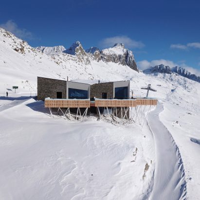 Studio Seilern Architects perches restaurant on top of Mount Gütsch in the Swiss Alps