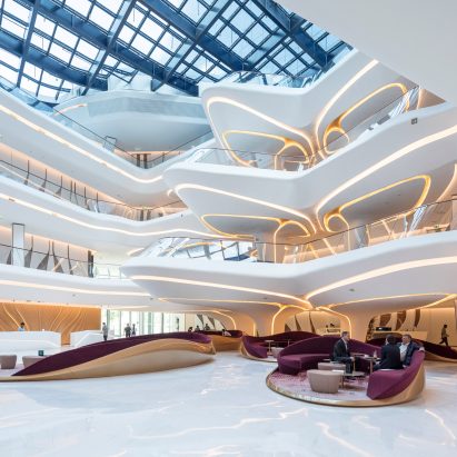 Zaha Hadid Architects reveals interiors of ME Dubai hotel at the Opus