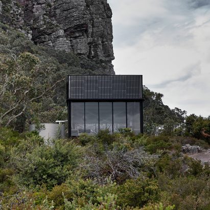 Steel and timber cladding helps remote hiking shelters blend in with Australian landscapes