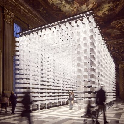 Melek Zeynep Bulut installs suspended "portal" in London's Painted Hall