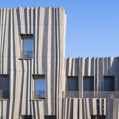 Pleated facade fronts Parisian housing by Kengo Kuma &amp; Associates