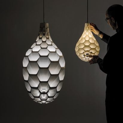 Mickus Projects unveils bioplastic Hedron Pendant chandelier