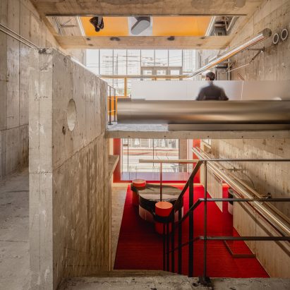I IN contrasts concrete architecture with bright colours in Andersson Bell Tokyo store