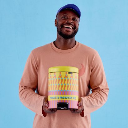 Yinka Ilori trash bins "find the magic in the everyday"