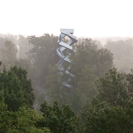 Observation Tower on the River Mur by terrain loenhart mayr