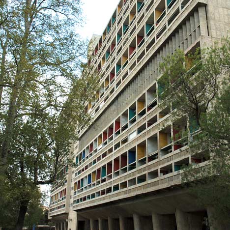 Cité Radieuse by Le Corbusier damaged by fire