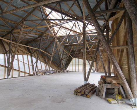Hooke Park Big Shed by Piers Taylor and AA