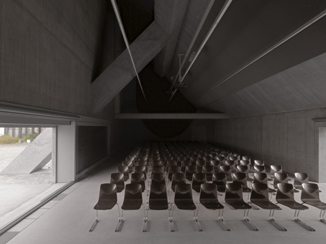 Plantahof Auditorium by Valerio Olgiati