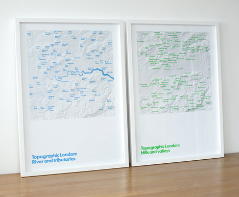 Topographic London posters by Melissa Price at Dezeen Super Store