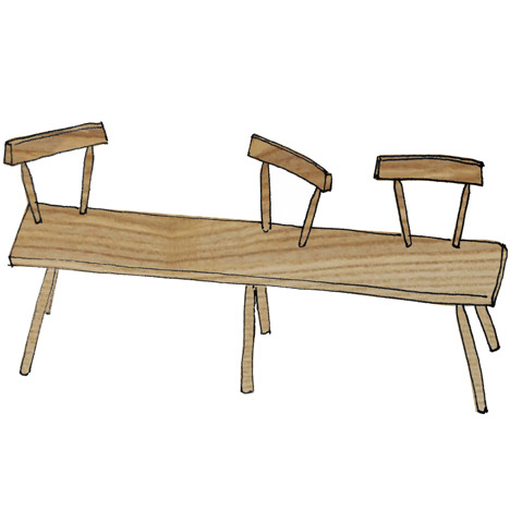 Bodge Bench by Gitta Gschwendtner for the Stepney Green Design Collection