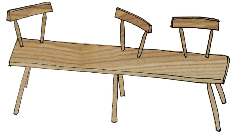 Bodge Bench by Gitta Gschwendtner for the Stepney Green Design Collection