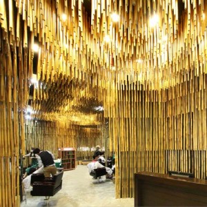 Salon in Bangkok with bamboo poles by NKDW
