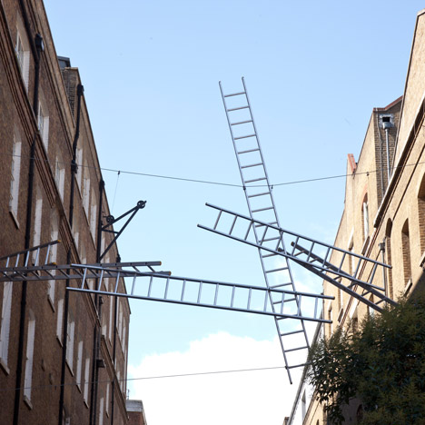 "My ladders provide an imaginative route across the road" - Gitta Gschwendtner