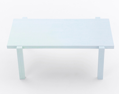 Colored-pencil table by Nendo