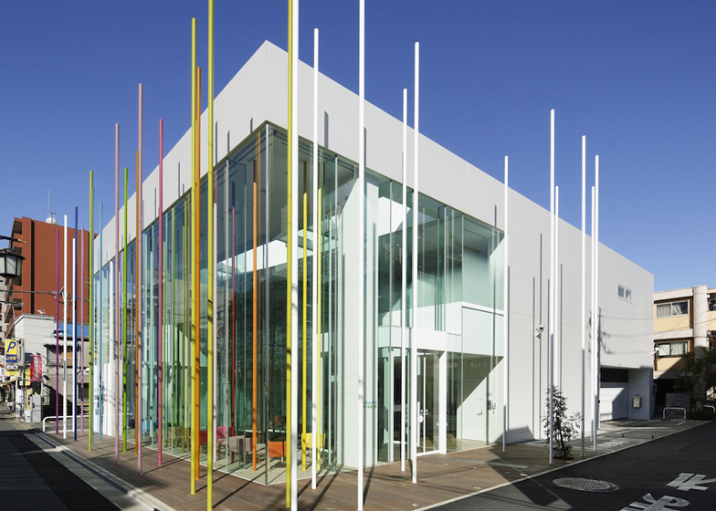 Sugamo Shinkin Bank, Ekoda with coloured sticks by Emmanuelle Moureaux