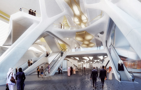 King Abdullah Financial District Metro Station by Zaha Hadid Architects